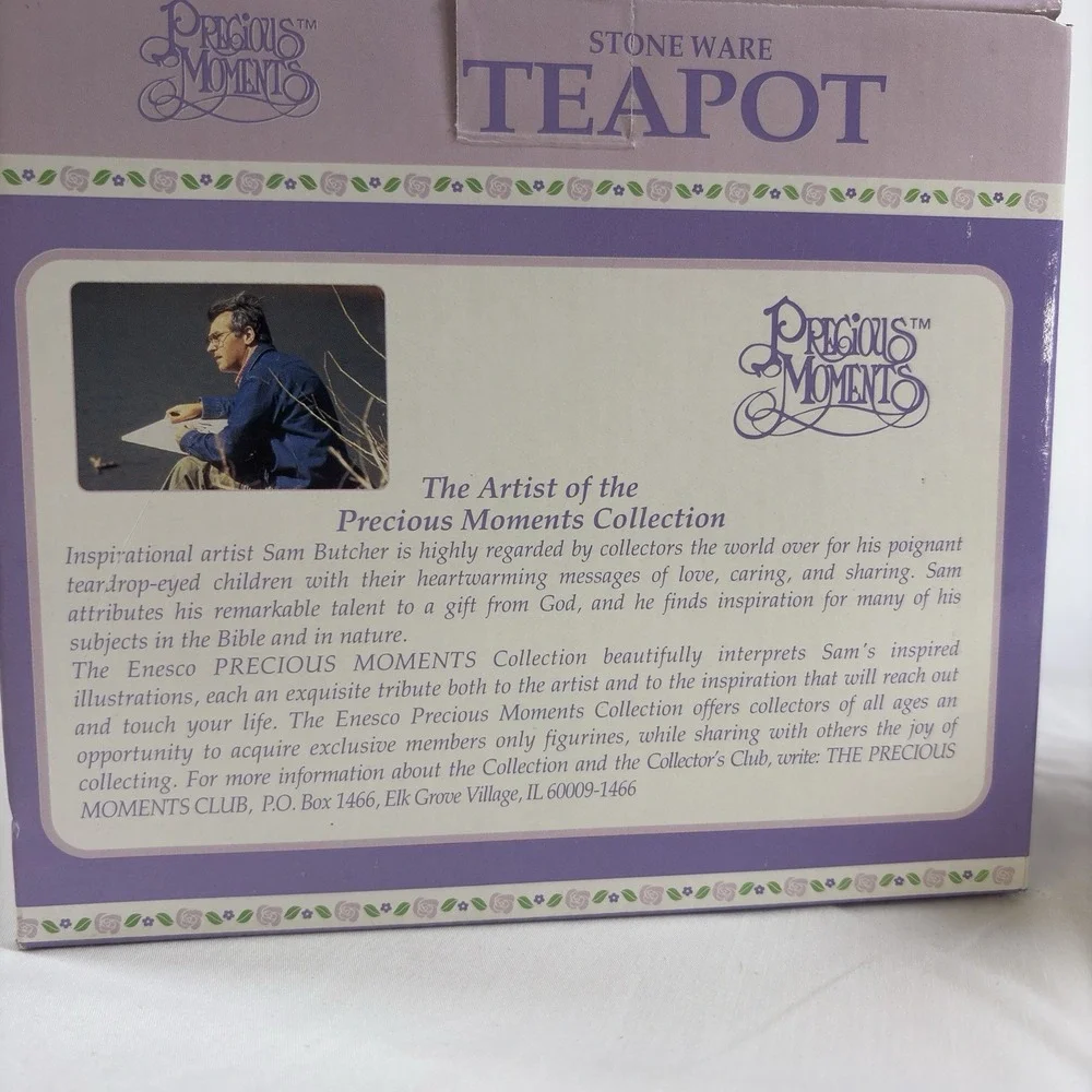 Vintage 1994 Precious Moments Love One Another Teapot Enesco Stoneware w/ Box